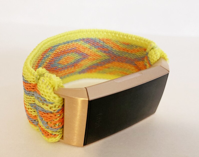 Elastic band for Fitbit charge 3 / 4 bands Handmade Customized Fitbit Charge 3 watch bands yellow