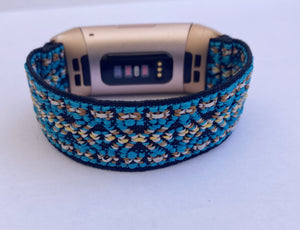 Elastic watch band for Fitbit charge 3 / 4 bands Handmade Customized Boho hippie Fitbit 20mm bands