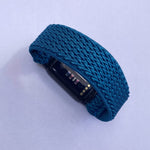 Elastic watch band for Fitbit Luxe hand made Boho hippie Elastic watch band New blue