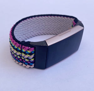 Elastic watch band for Fitbit charge 3 / 4 bands  Handmade Customized Boho hippie Fitbit 20mm bands