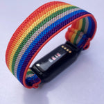 Elastic watch band for Fitbit Luxe hand made Boho hippie Elastic watch band rainbow New