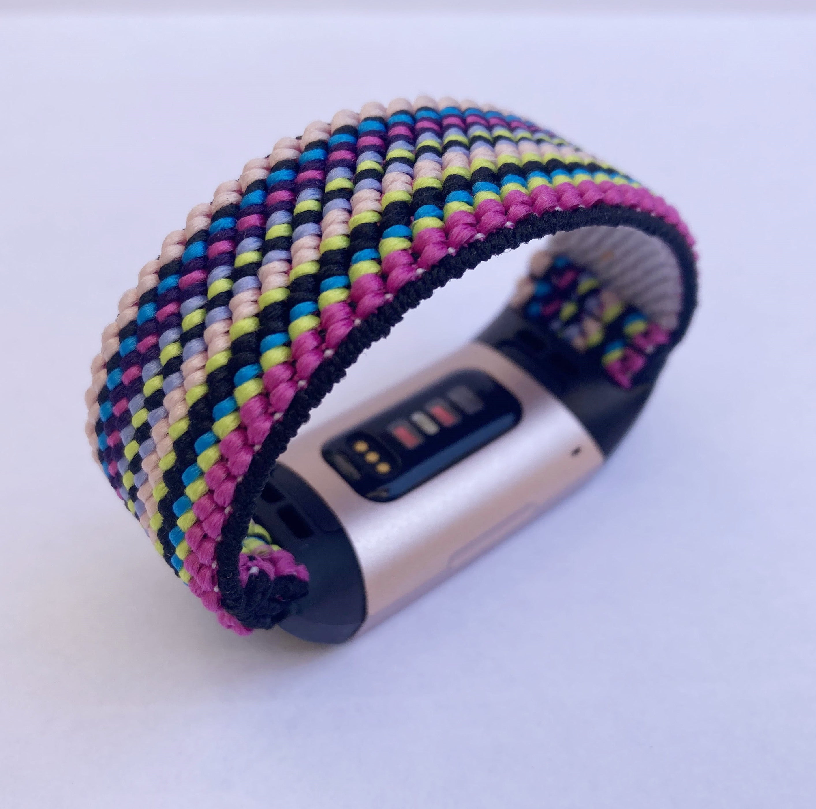 Elastic watch band for Fitbit charge 3 / 4 bands  Handmade Customized Boho hippie Fitbit 20mm bands