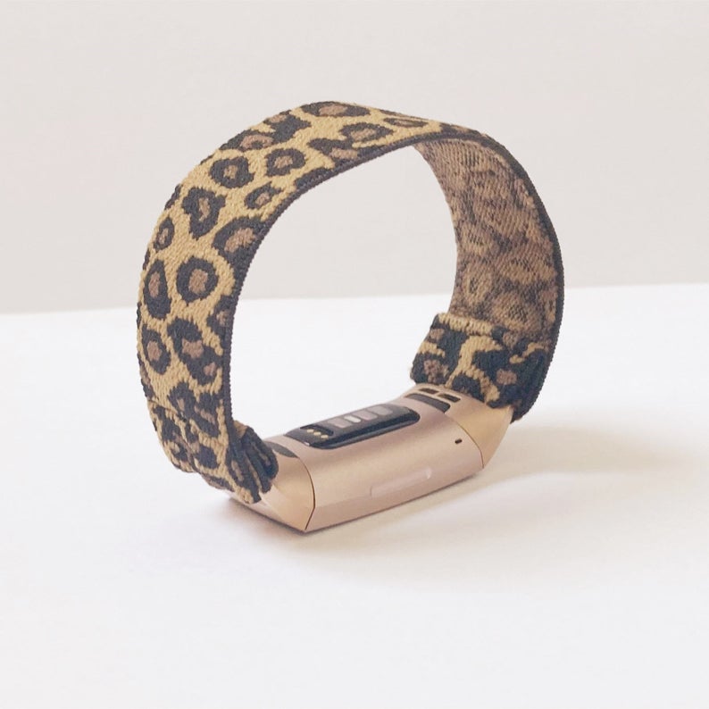 Elastic band for Fitbit charge 3 / 4 bands Handmade Customized Fitbit Charge 3 watch bands leopard print