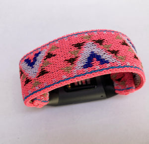 Elastic band for Fitbit charge 3 / 4 bands Handmade Customized Charge 3 / Charge 4 watch bands brown new patterns pink