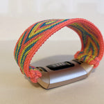 Elastic band for Fitbit charge 3 / 4 bands Handmade Customized Fitbit Charge 3 watch bands pink yellow and blue pattern