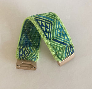 Elastic band for Fitbit charge 3 / 4 bands Handmade Customized Fitbit Charge 3 watch bands green pattern