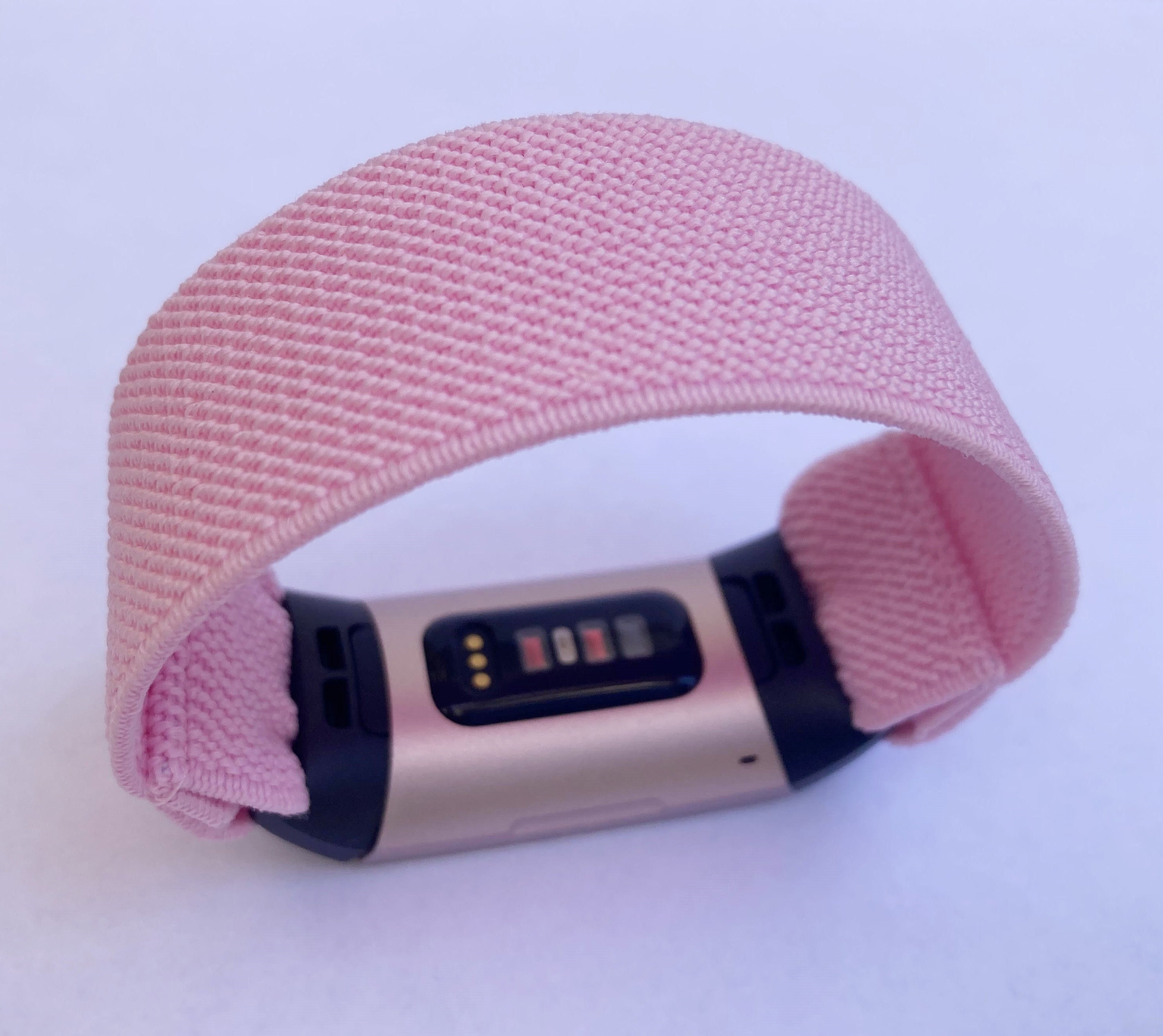 Elastic watch band for Fitbit charge 3 / 4 bands Handmade Customized Charge 3 bands pink