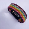 Elastic watch band for Fitbit Luxe hand made Boho hippie Elastic watch band rainbow