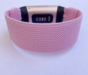 Elastic watch band for Fitbit charge 3 / 4 bands Handmade Customized Charge 3 bands pink