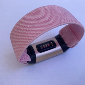 Elastic watch band for Fitbit charge 3 / 4 bands Handmade Customized Charge 3 bands pink