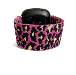 Elastic band for Fitbit Versa 3 / Fitbit Sense watch band Elastic band Fitbit Versa 3 Fitbit sense watch band pink Leopard print