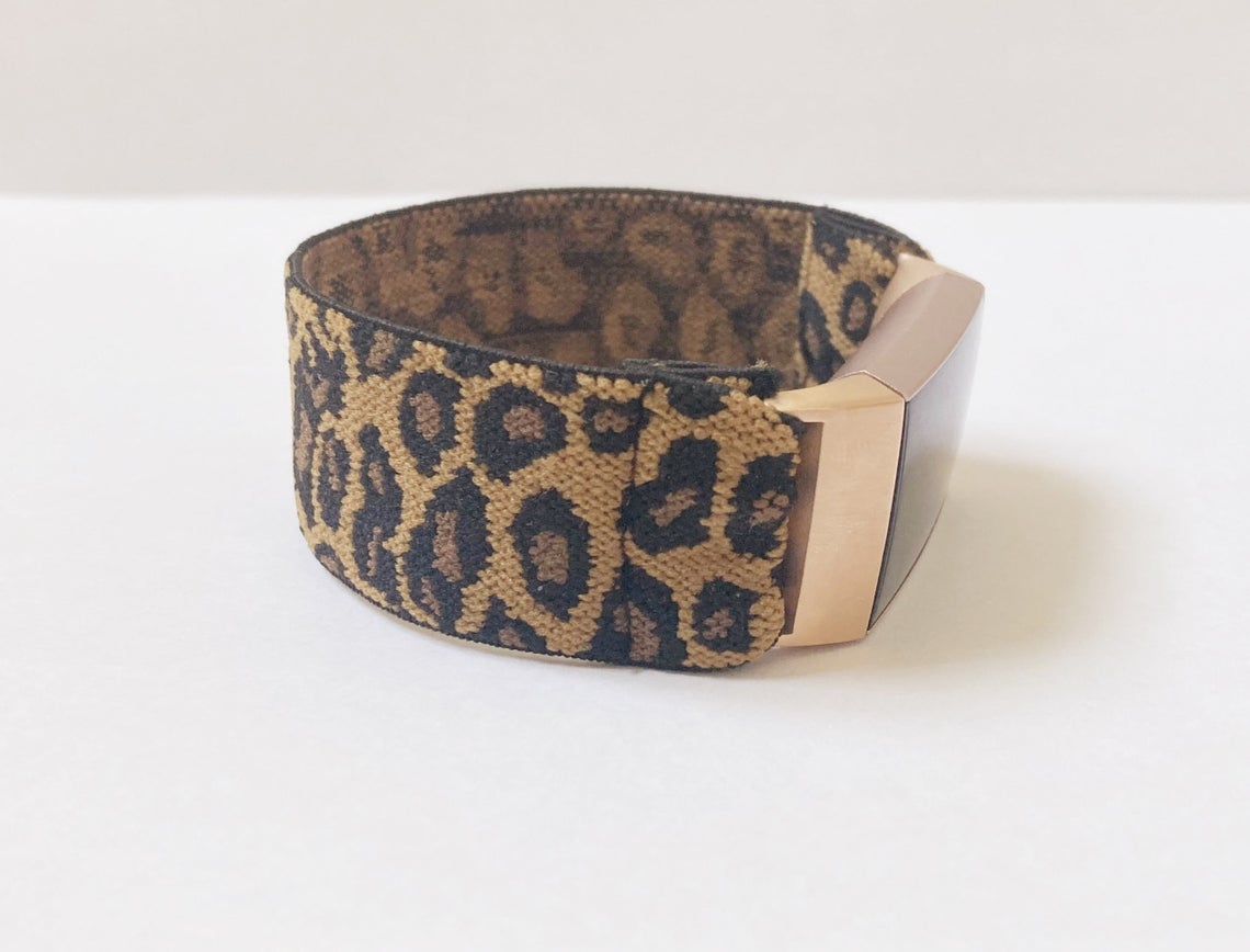 Elastic band for Fitbit charge 3 / 4 bands Handmade Customized Fitbit Charge 3 watch bands leopard print