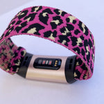 Elastic band for Fitbit charge 3 / 4 bands Handmade Customized Charge 3 watch bands pink leopard print