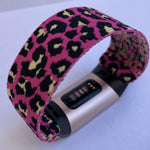 Elastic band for Fitbit charge 3 / 4 bands Handmade Customized Charge 3 watch bands pink leopard print