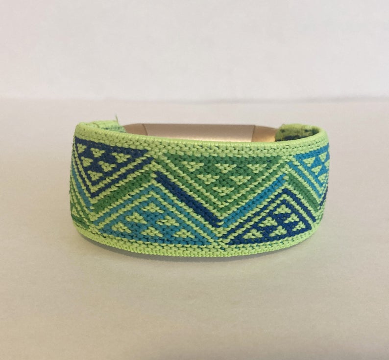 Elastic band for Fitbit charge 3 / 4 bands Handmade Customized Fitbit Charge 3 watch bands green pattern