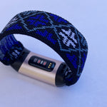 Elastic band for Fitbit charge 3 / 4 bands Handmade Customized Charge 3 watch bands blue pattern