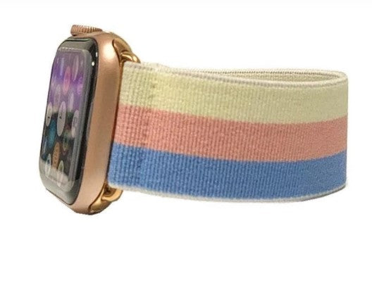 Apple Watch band 38mm 40mm 42mm 44mm  for Apple Watch All series 1 2 3 4 5 6 stripe Blue white pink