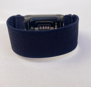 Elastic watch band for Fitbit Charge 5 handmade Boho hippie Elastic watch band New dark blue