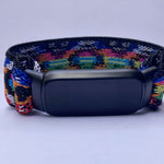 Elastic watch band for Fitbit Luxe hand made Boho hippie Elastic watch band New rainbow band