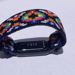 Elastic watch band for Fitbit Luxe hand made Boho hippie Elastic watch band New rainbow band