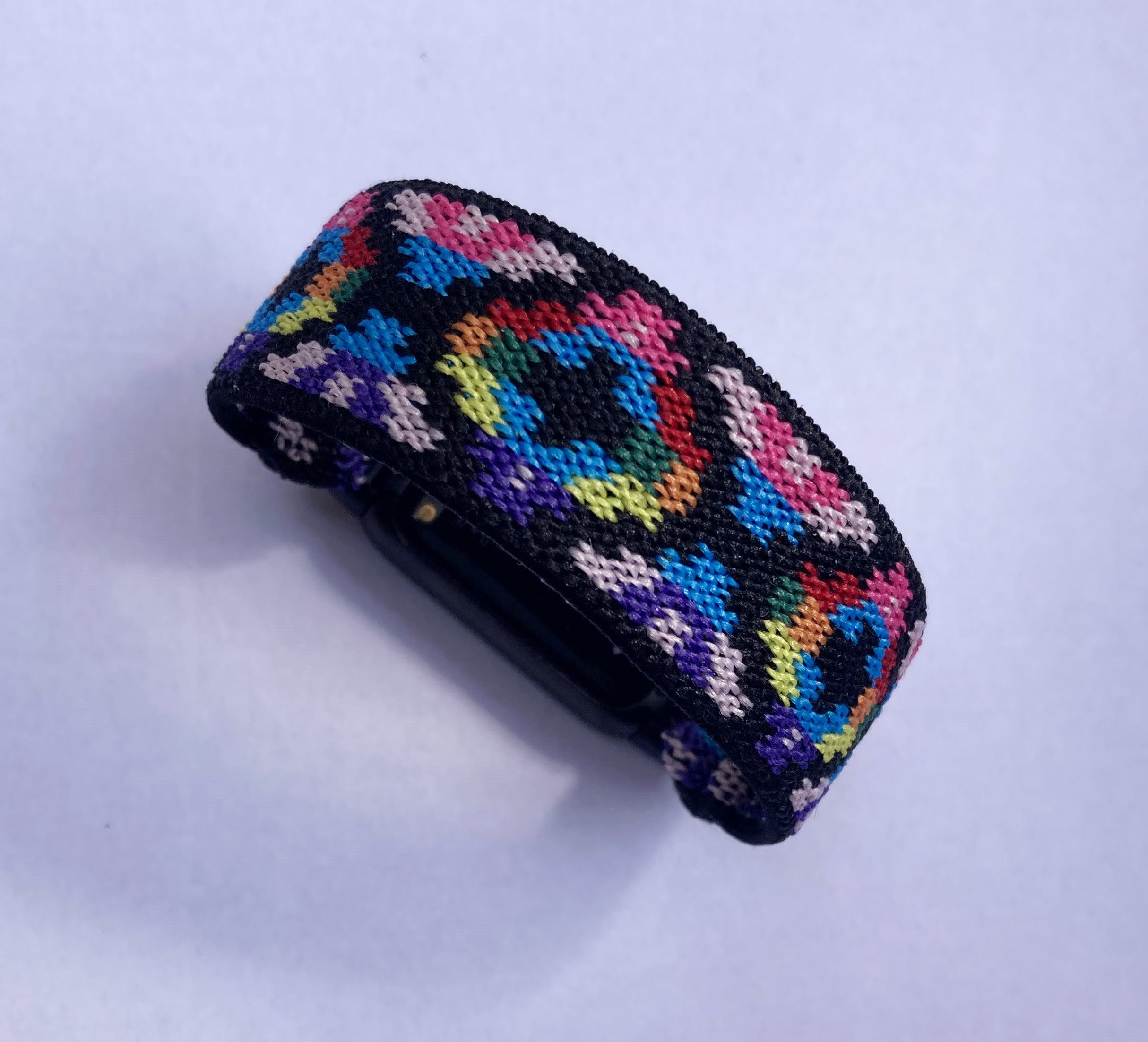 Elastic watch band for Fitbit Luxe hand made Boho hippie Elastic watch band New band rainbow