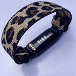 Elastic watch band for Fitbit Luxe hand made Boho hippie Elastic watch band New band leopard print