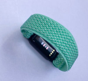 Elastic watch band for Fitbit Luxe hand made Boho hippie Elastic watch band New band green