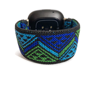 Elastic band for Fitbit Versa 3 / Fitbit Sense watch band Elastic band Fitbit Versa 3 Fitbit sense green blue