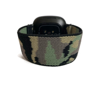 Elastic band for Fitbit Versa 3 / Fitbit Sense watch band Elastic band Fitbit Versa 3 Fitbit sense green camo