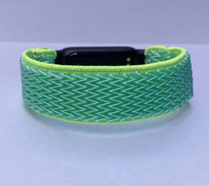 Elastic watch band for Fitbit Luxe hand made Boho hippie Elastic watch band New band green