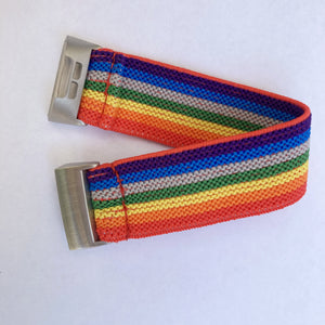 Elastic watch band for Fitbit charge 3 / 4 bands Handmade Customized Boho hippie 20mm bands rainbow