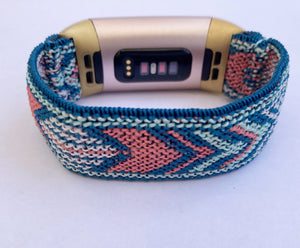 Elastic watch band for Fitbit charge 3 / 4 bands Handmade Customized Boho hippie 20mm bands New