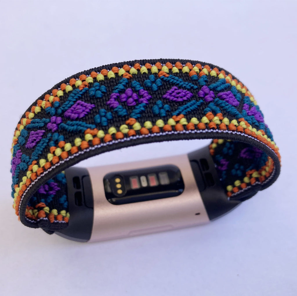 Elastic watch band for Fitbit charge 3 / 4 bands  Handmade Customized Boho hippie Fitbit watch bands