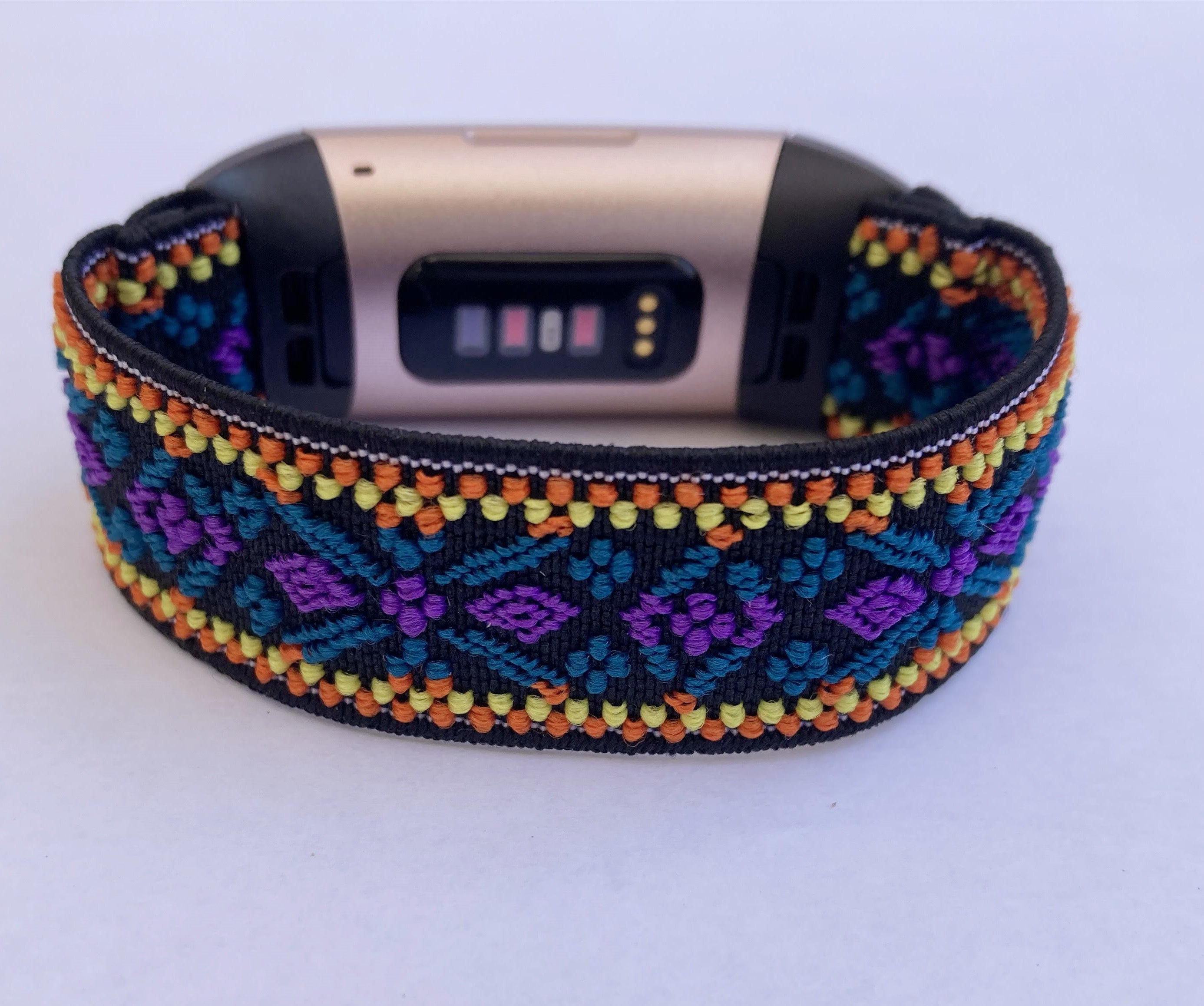 Elastic watch band for Fitbit charge 3 / 4 bands  Handmade Customized Boho hippie Fitbit watch bands