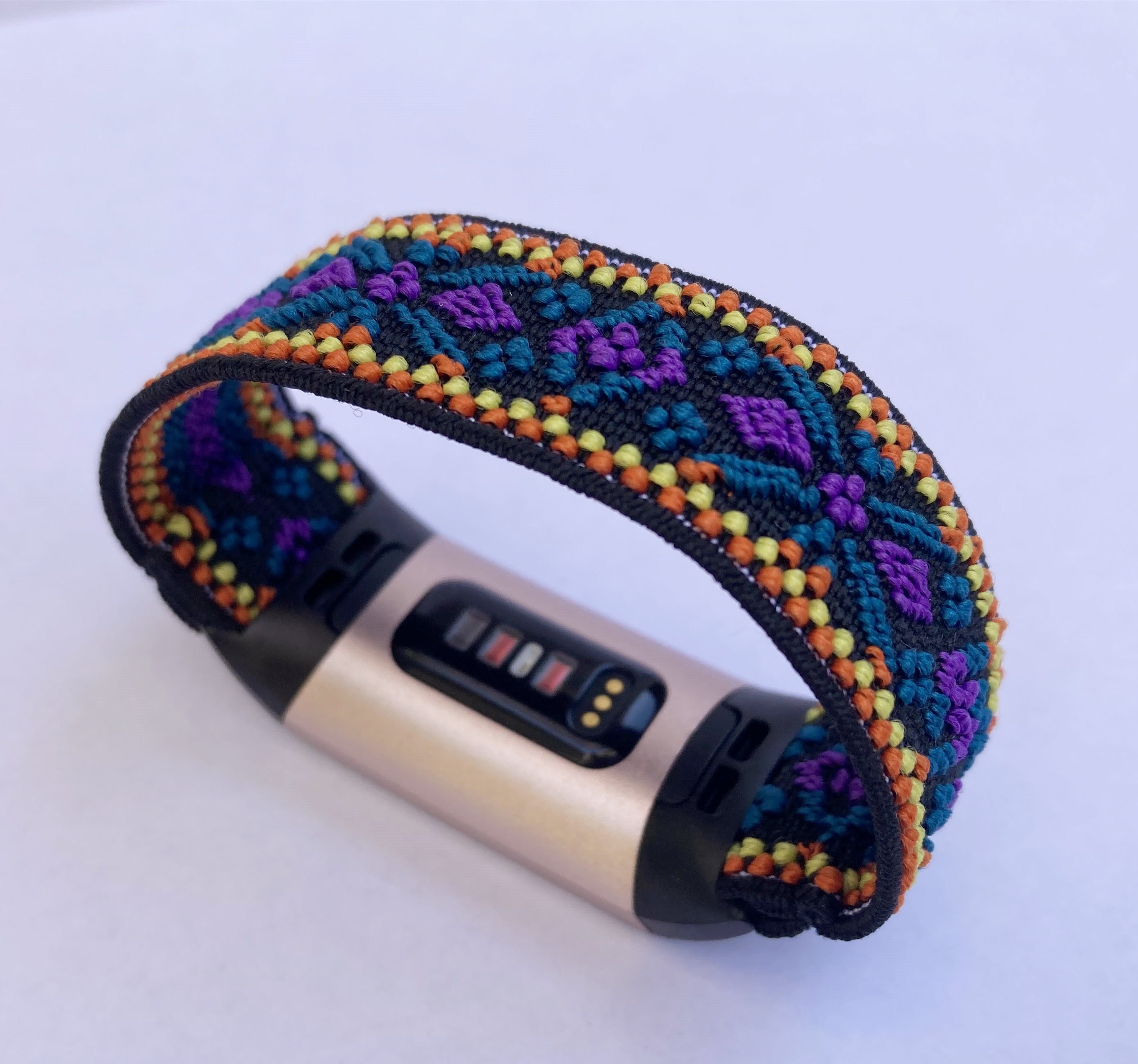 Elastic watch band for Fitbit charge 3 / 4 bands  Handmade Customized Boho hippie Fitbit watch bands