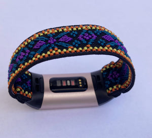 Elastic watch band for Fitbit charge 3 / 4 bands  Handmade Customized Boho hippie Fitbit watch bands