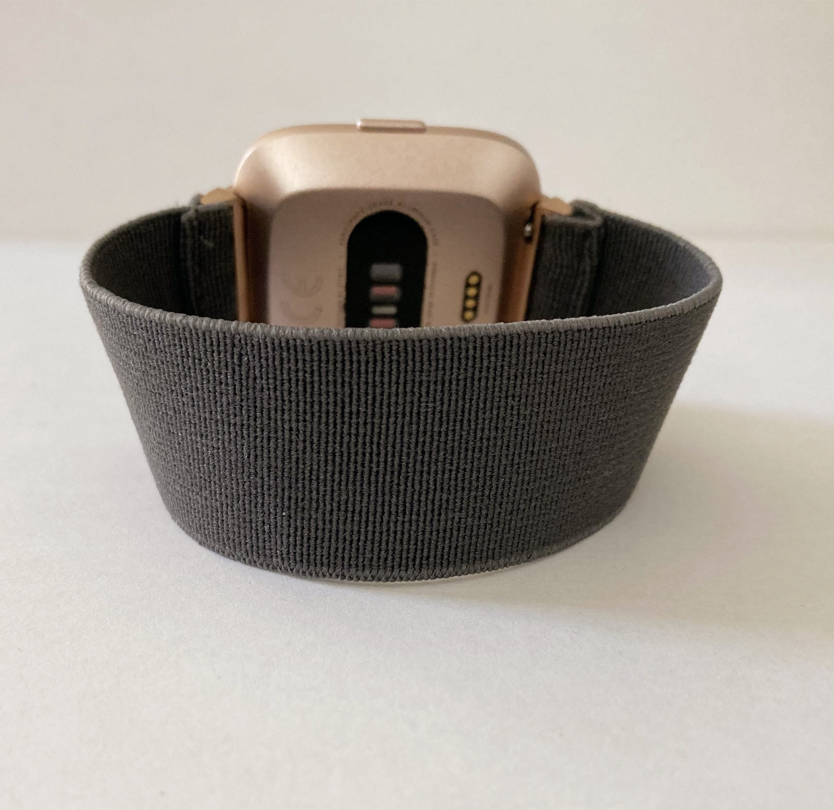 Elastic Fitbit Versa 1 / 2 and Lite watch band  -  New style handmade elastic band for iwatch dark grey