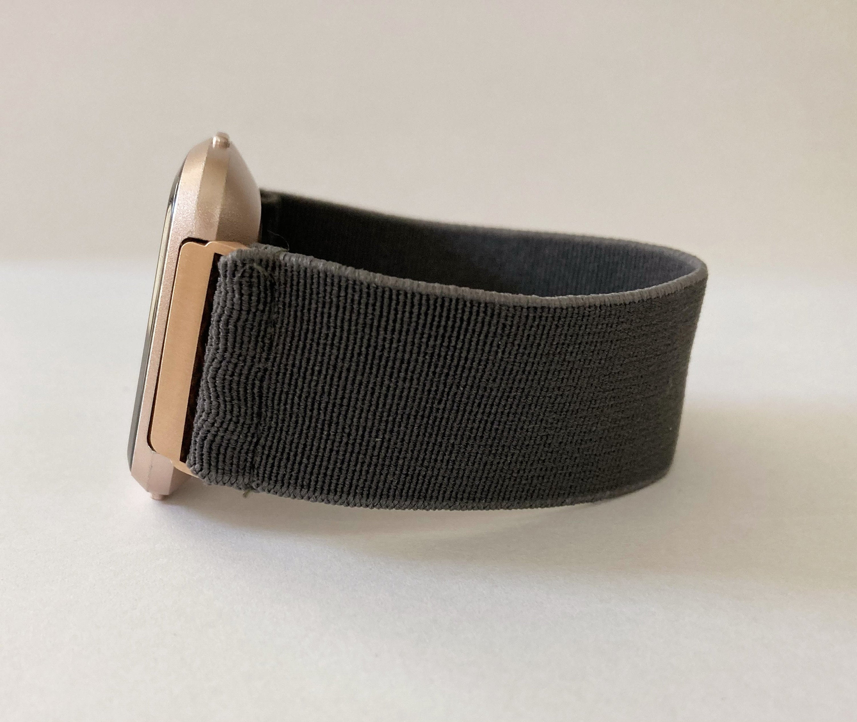 Elastic Fitbit Versa 1 / 2 and Lite watch band  -  New style handmade elastic band for iwatch dark grey