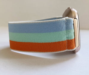 Fitbit Versa 1 / 2 and Lite bands Elastic Stretch Fitbit Versa stripe Watch band blue orange