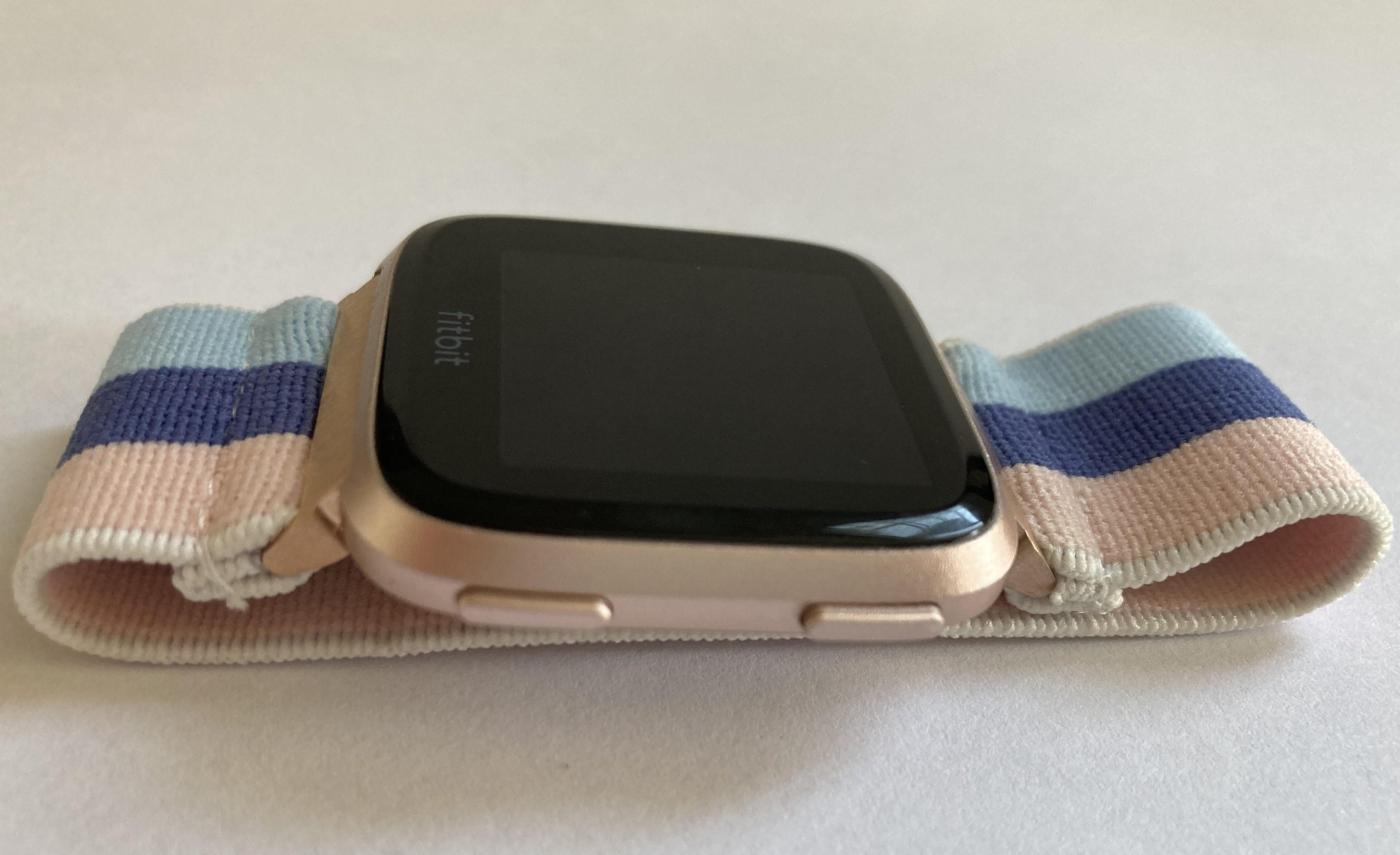 Elastic Fitbit Versa 1 / 2 and Lite watch band Fitbit Versa bands  -  blue pink navy blue Stripe boho style