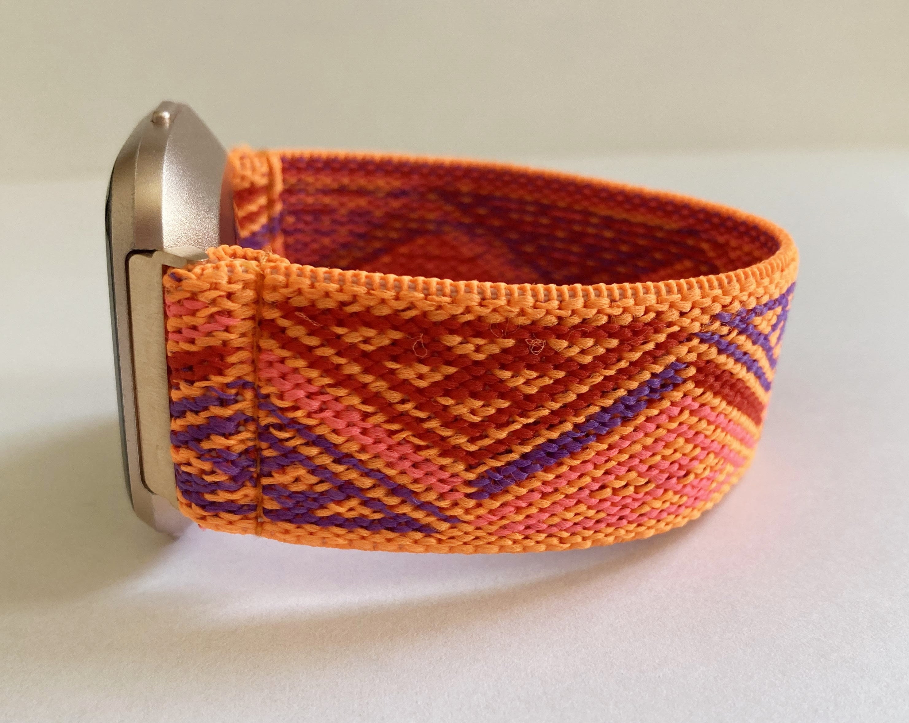 Elastic watch band for Fitbit Versa 1 / 2 and Lite Fitbit Versa band -  Boho hippie beach orange red