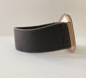 Elastic Fitbit Versa 1 / 2 and Lite watch band  -  New style handmade elastic band for iwatch dark grey