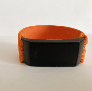 Elastic watch band for Fitbit charge 3 / 4 bands  Handmade Customized Boho hippie orange