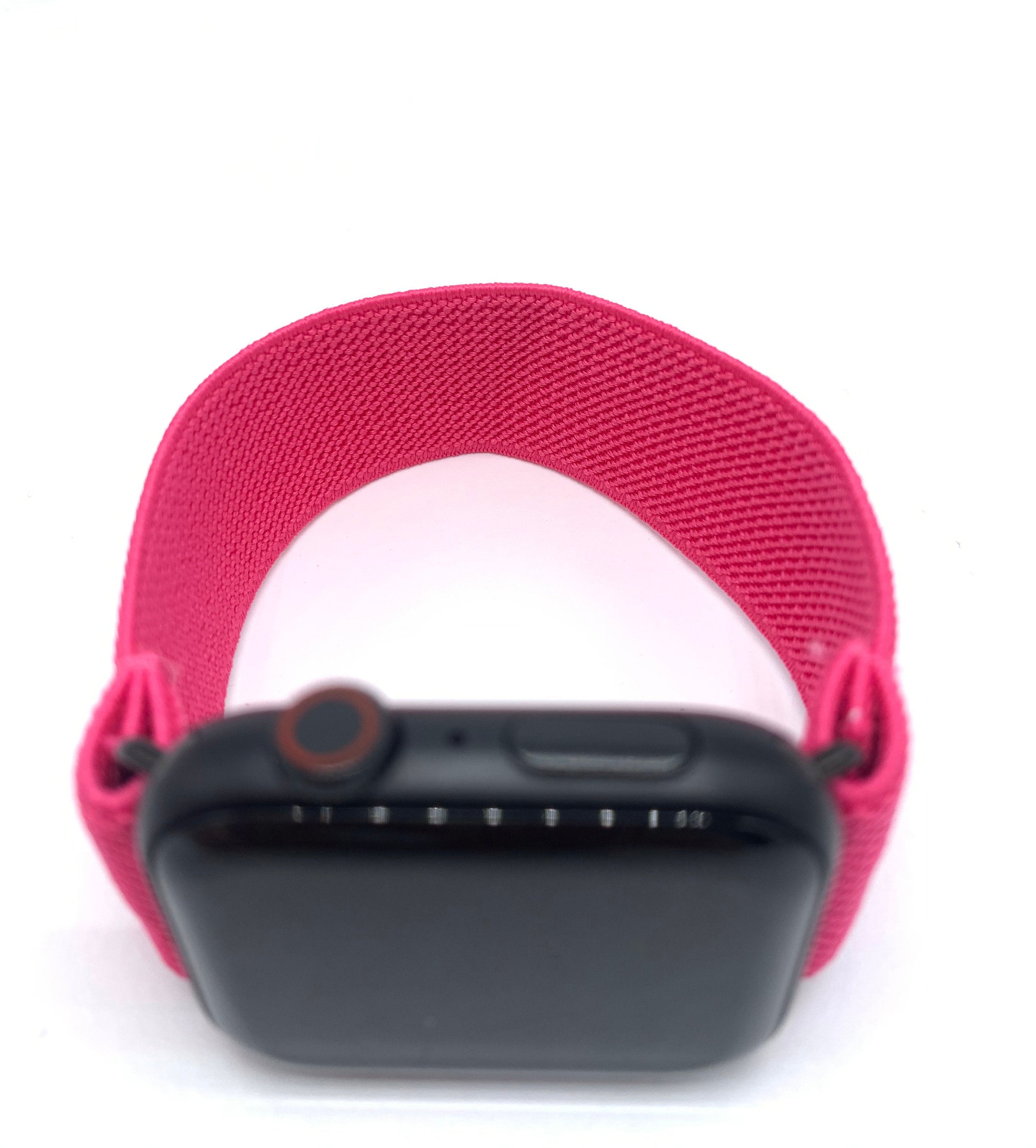 Elastic Apple Watch band fits 38mm 40mm 42mm and 44mm for All series  1 -6 handmade bands Rose red