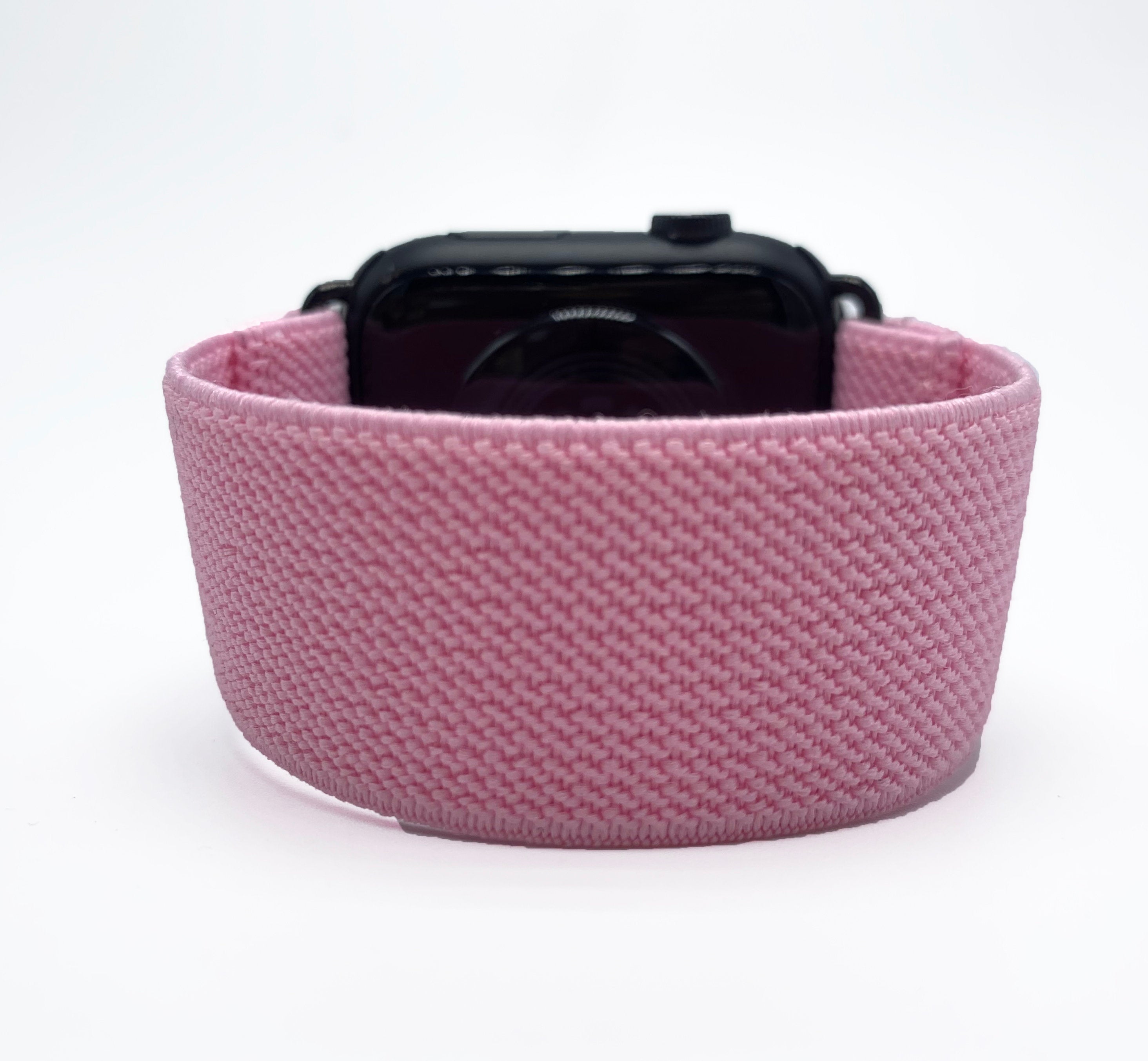 Elastic Apple Watch band fits 38mm 40mm 42mm and 44mm for All series  1 -6 handmade bands pink